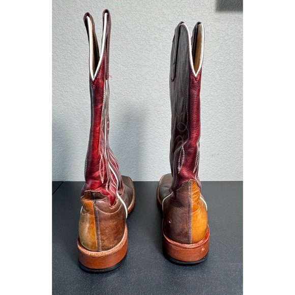 HP Horsepower Boots Mens Square Toe Leather Western Boots Size 8D Made in Mexico - Picture 4 of 9
